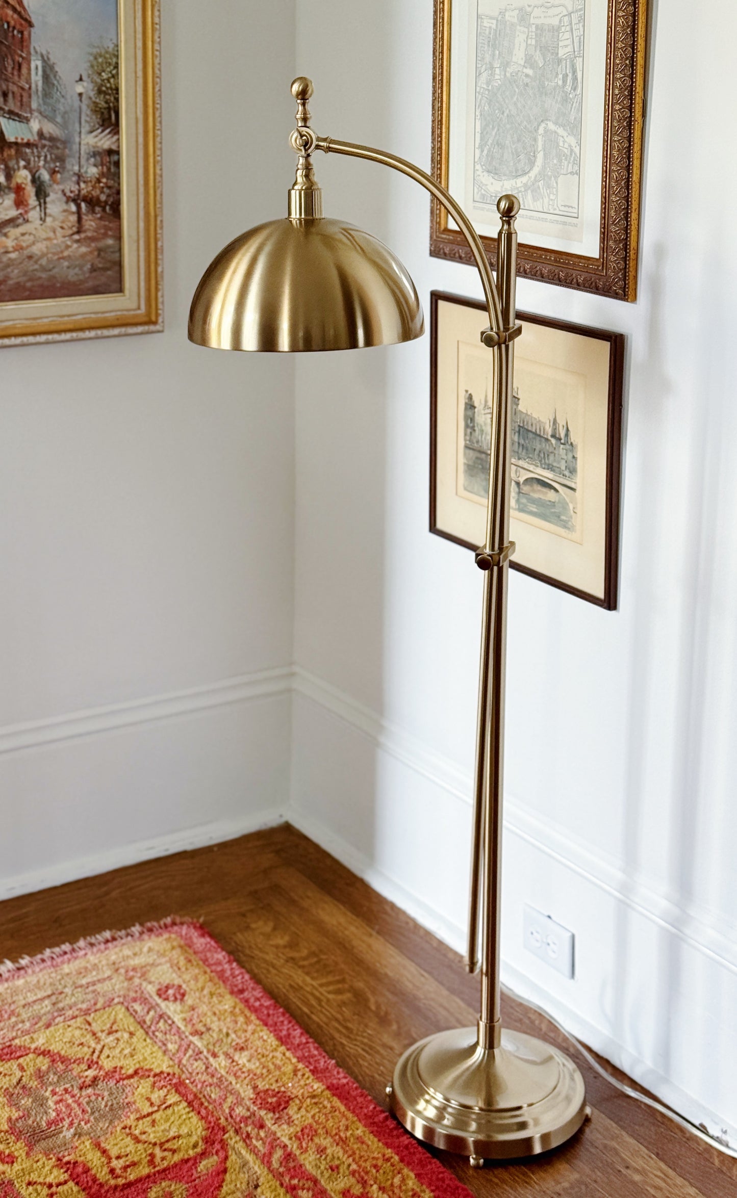 Brass Library Floor Lamp