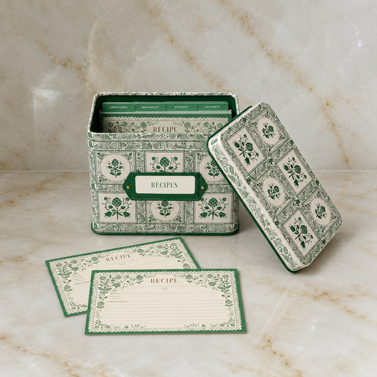 Artichoke Botanical Print Recipe Tin