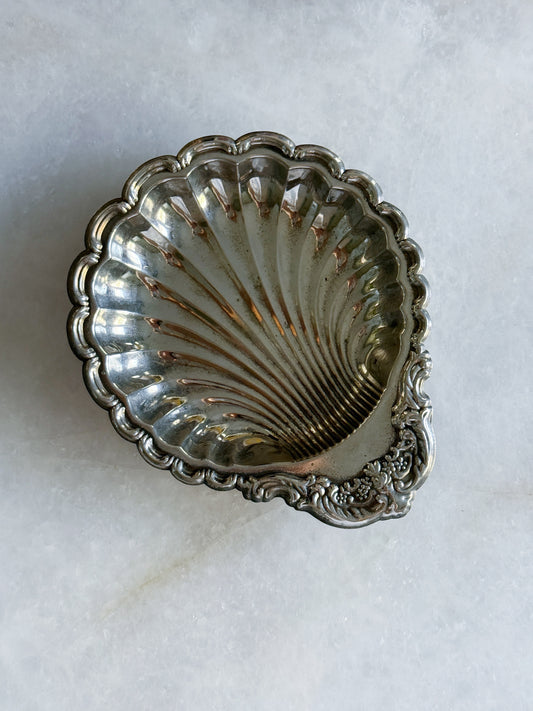 Vintage Silver Small Shell Dish