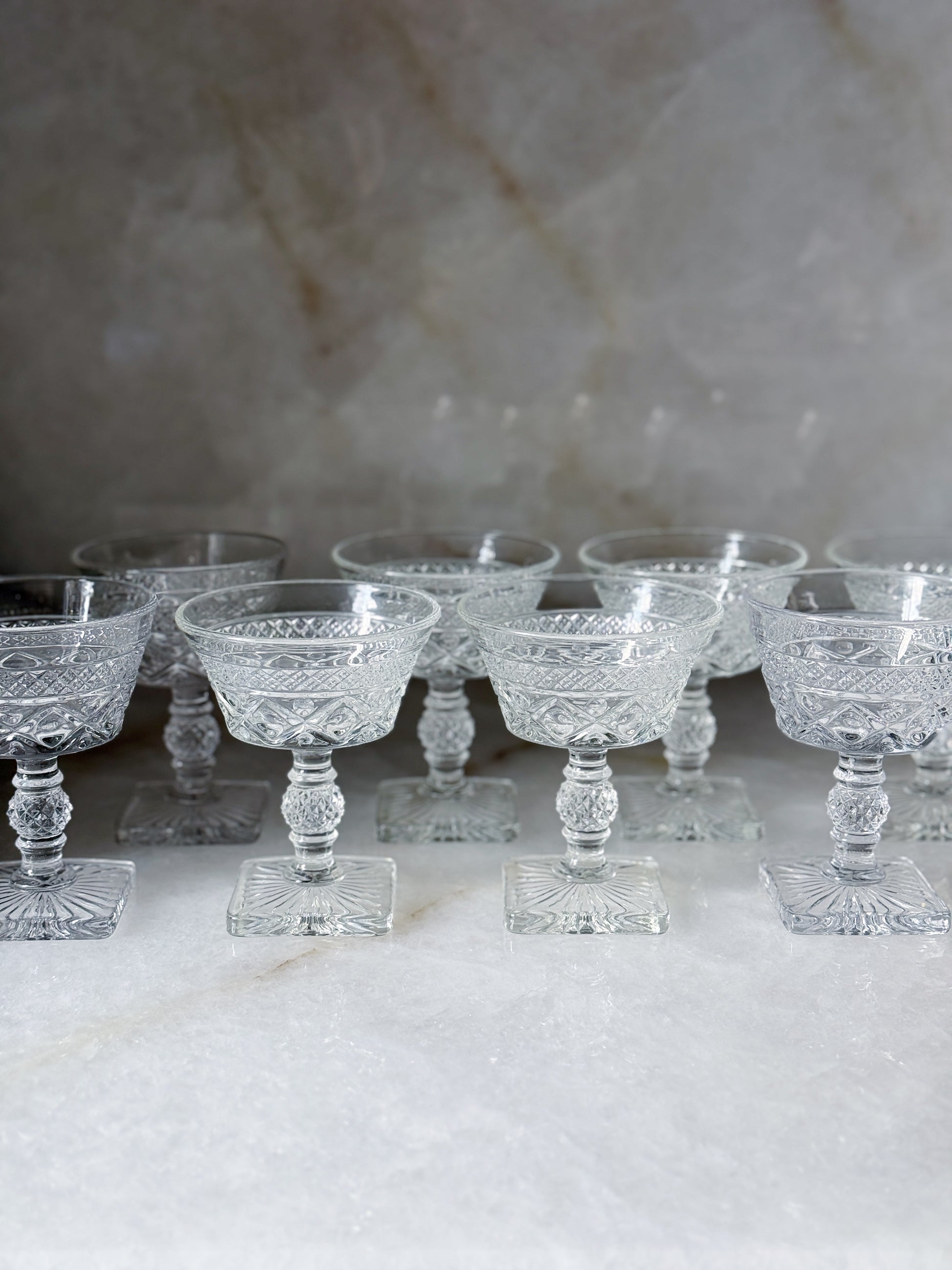 Set of Eight Vintage Champagne Coupes