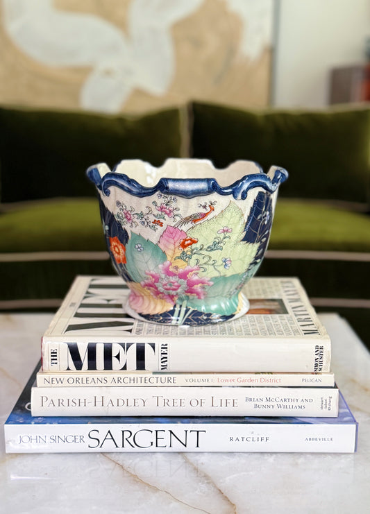 Hand-Painted Tobacco Leaf Planter