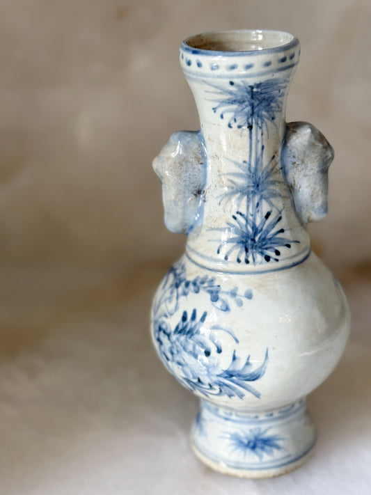Hand Painted Blue & White Bud Vase