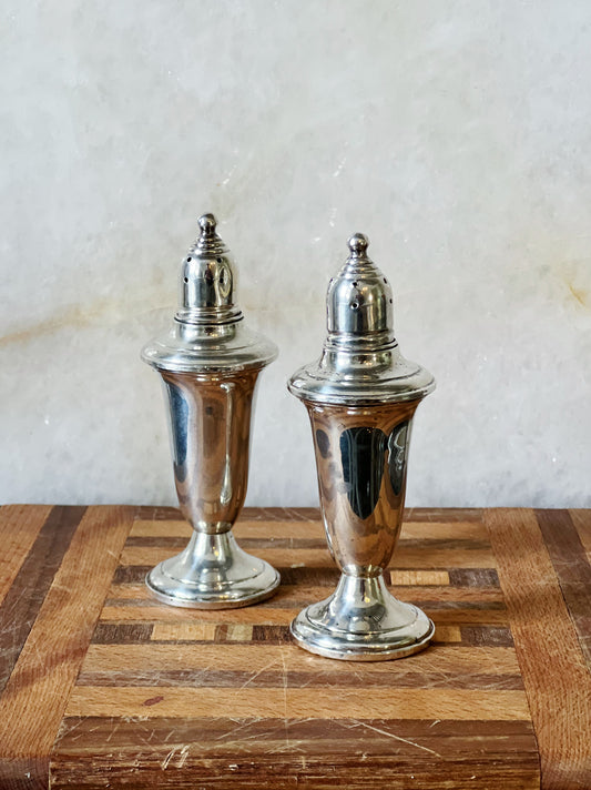 Vintage sterling silver salt and pepper shakers 