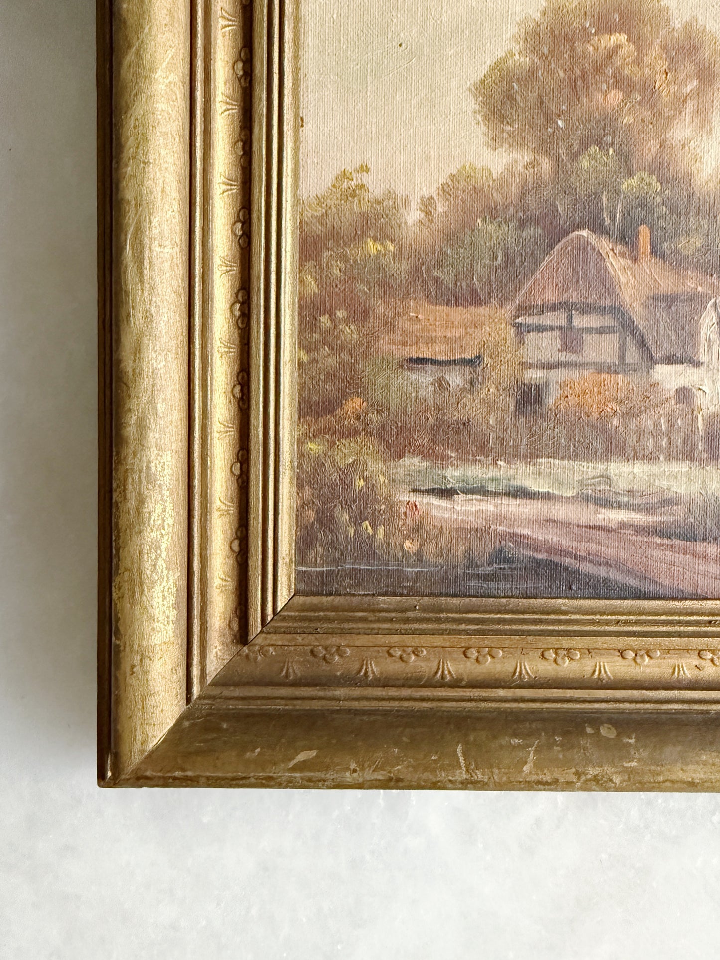 Vintage Framed Oil Painting, Country House - Joseph Caggiano