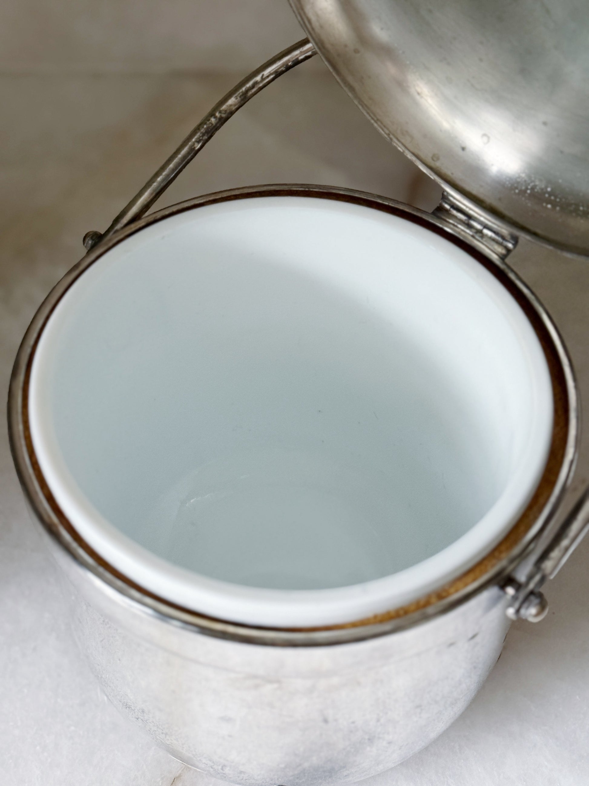 Vintage Silver Ice Bucket with Handle
