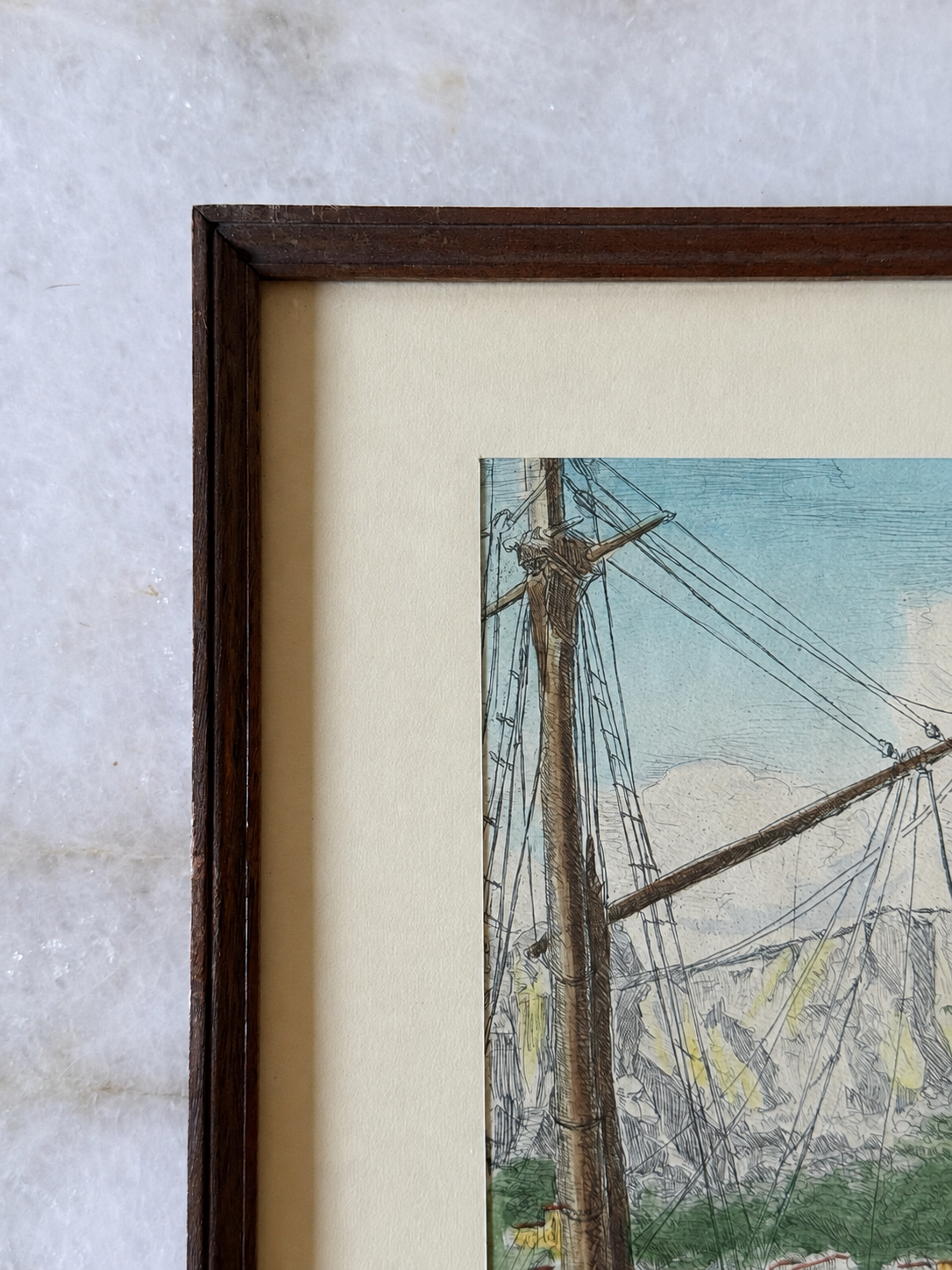 Vintage Italian Coastal Etchings — Venice & Capri, Pair