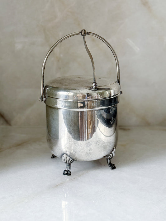 Vintage Silver Ice Bucket with Handle