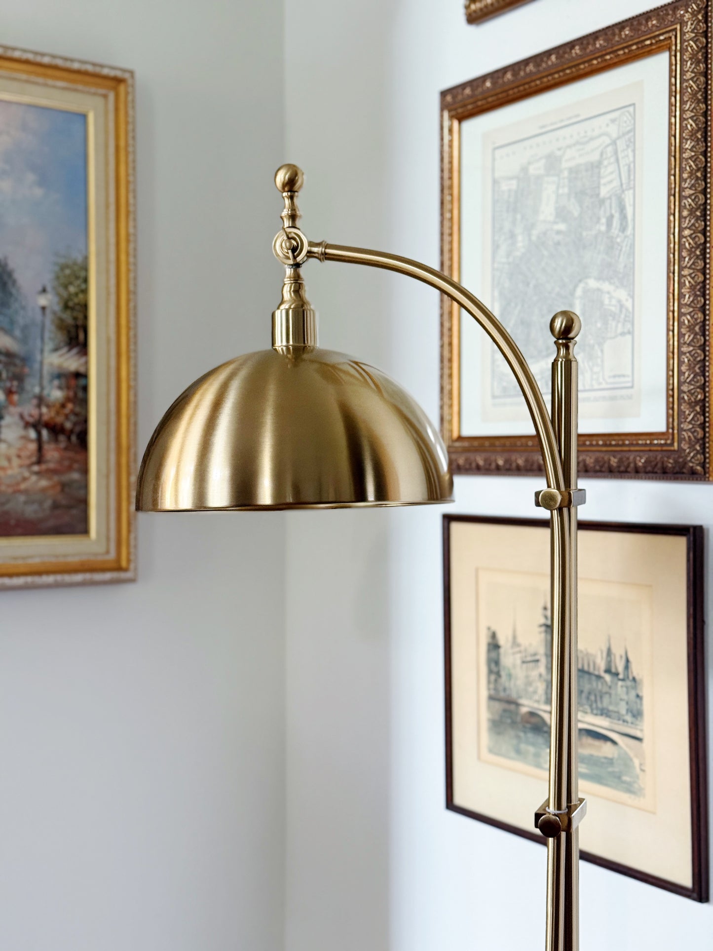 Brass Library Floor Lamp