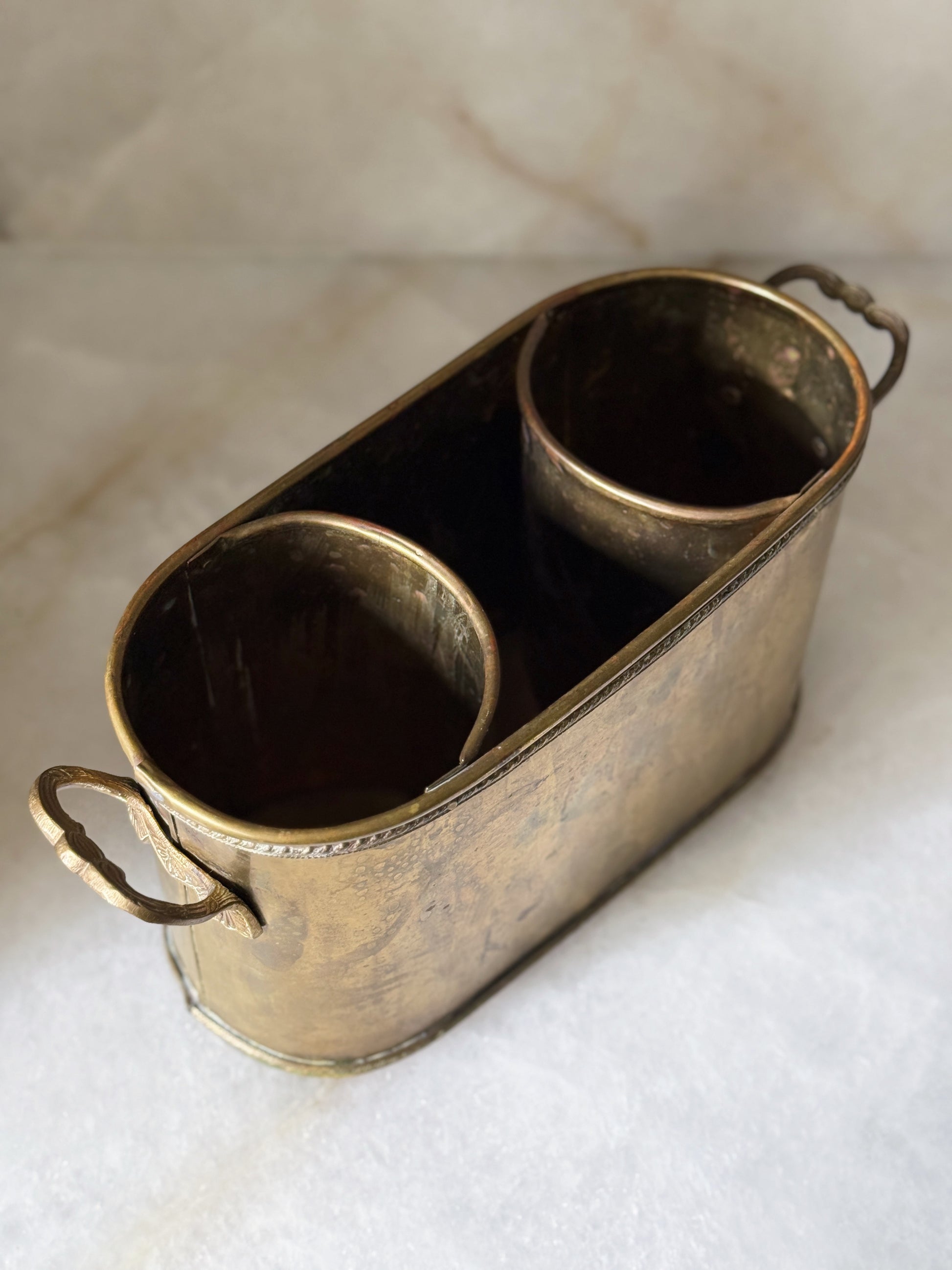 Vintage Brass Double Wine Chiller