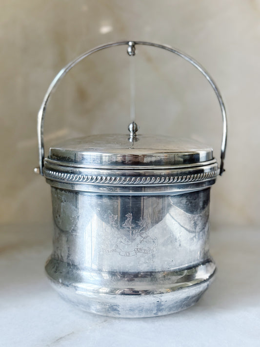 Vintage Silver Engraved Ice Bucket