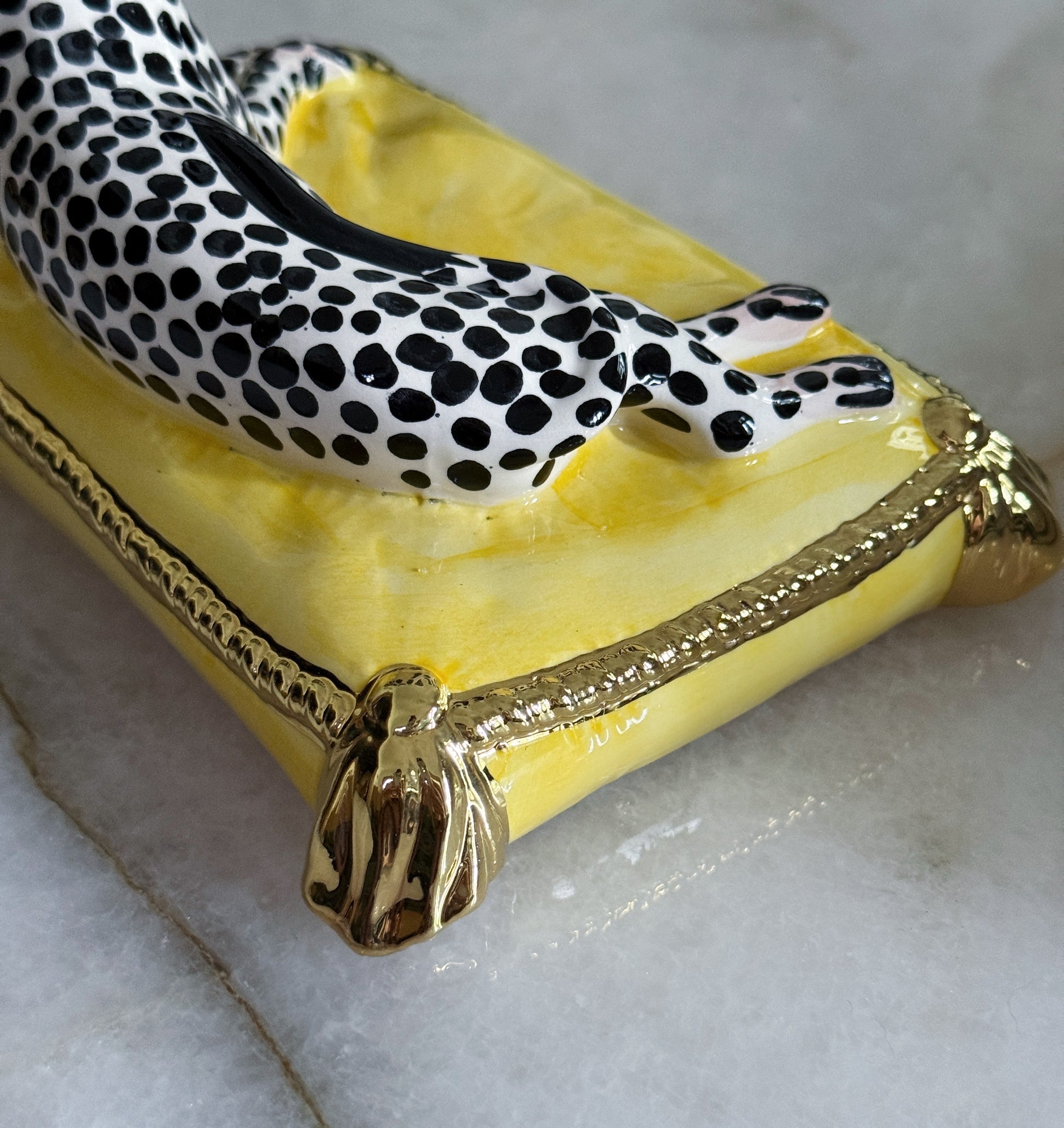 Pair of Porcelain Leopard Figurines