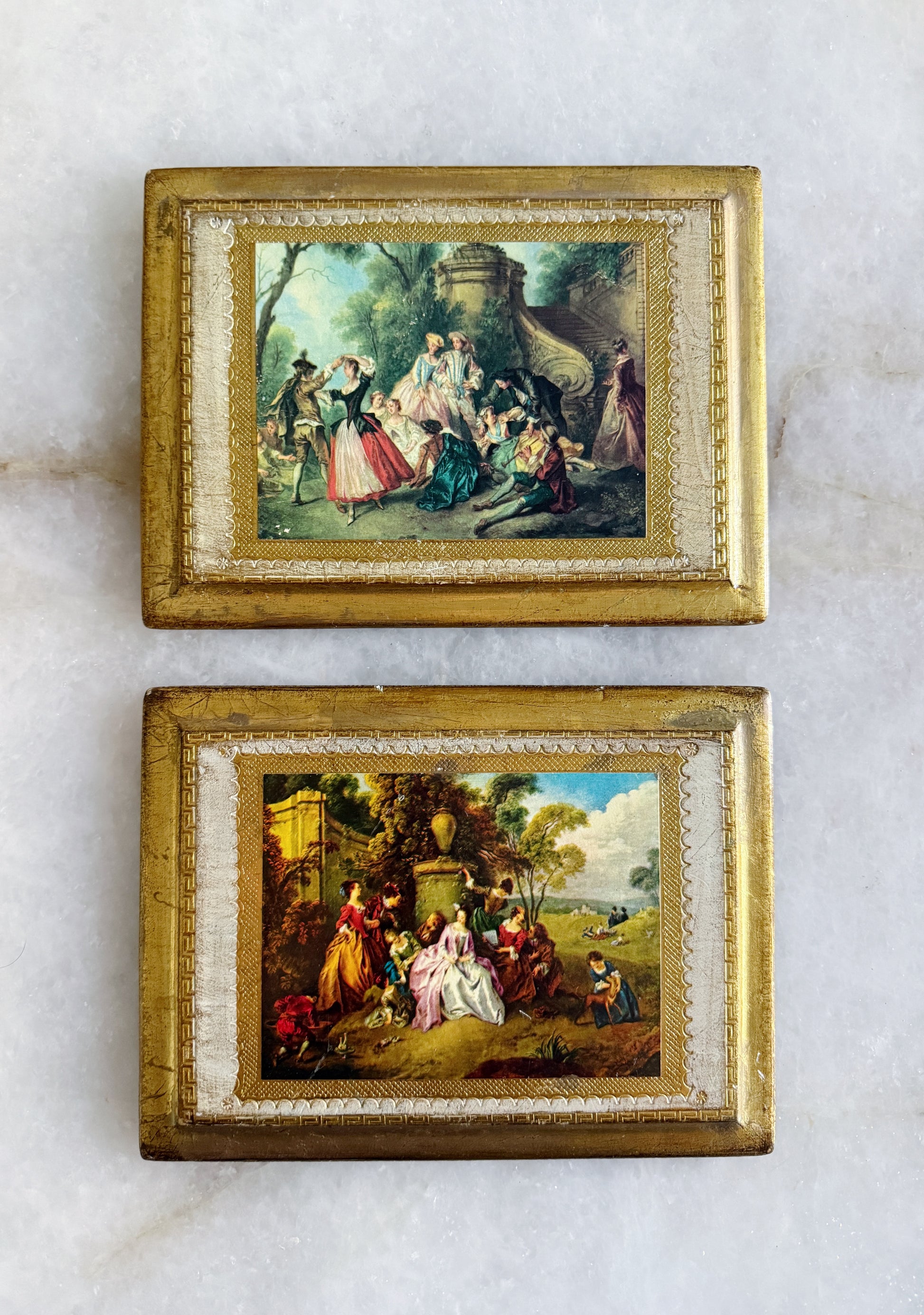 Pair of Vintage Italian Florentine Wall Plaques