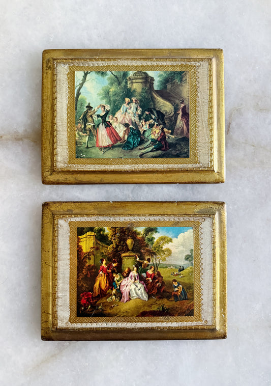 Pair of Vintage Italian Florentine Wall Plaques
