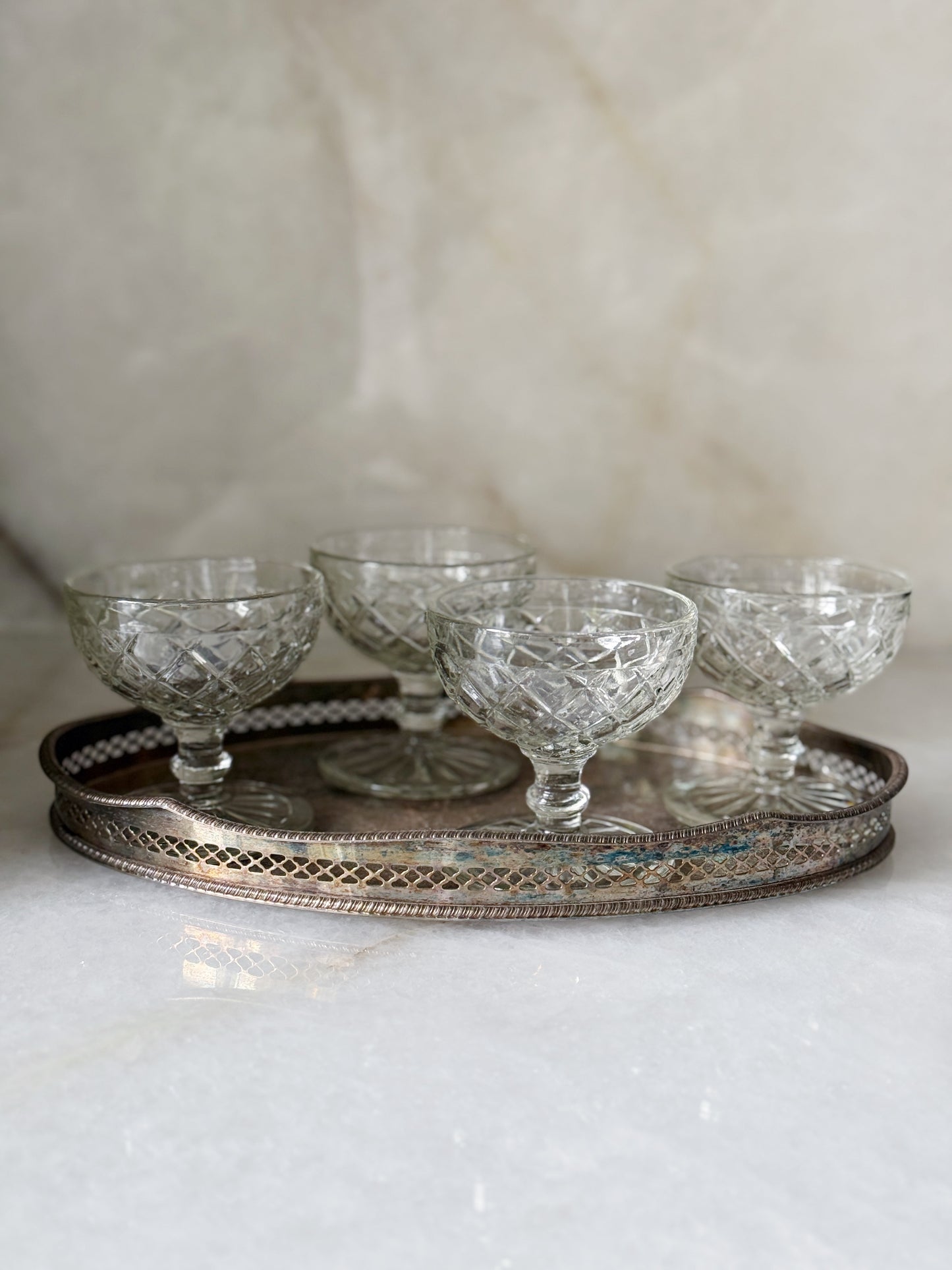 Set of Four Vintage Champagne Coupes