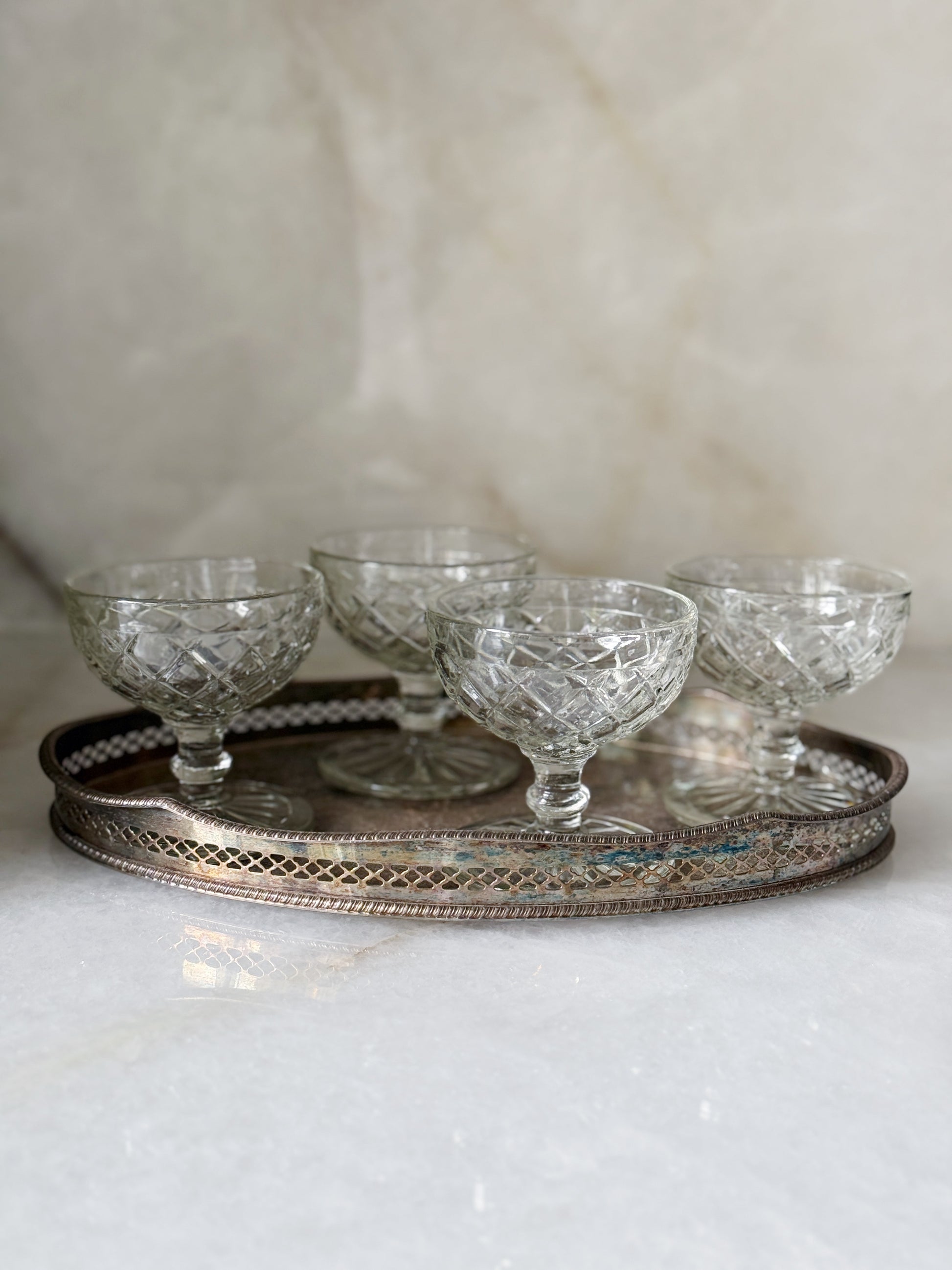 Set of Four Vintage Champagne Coupes