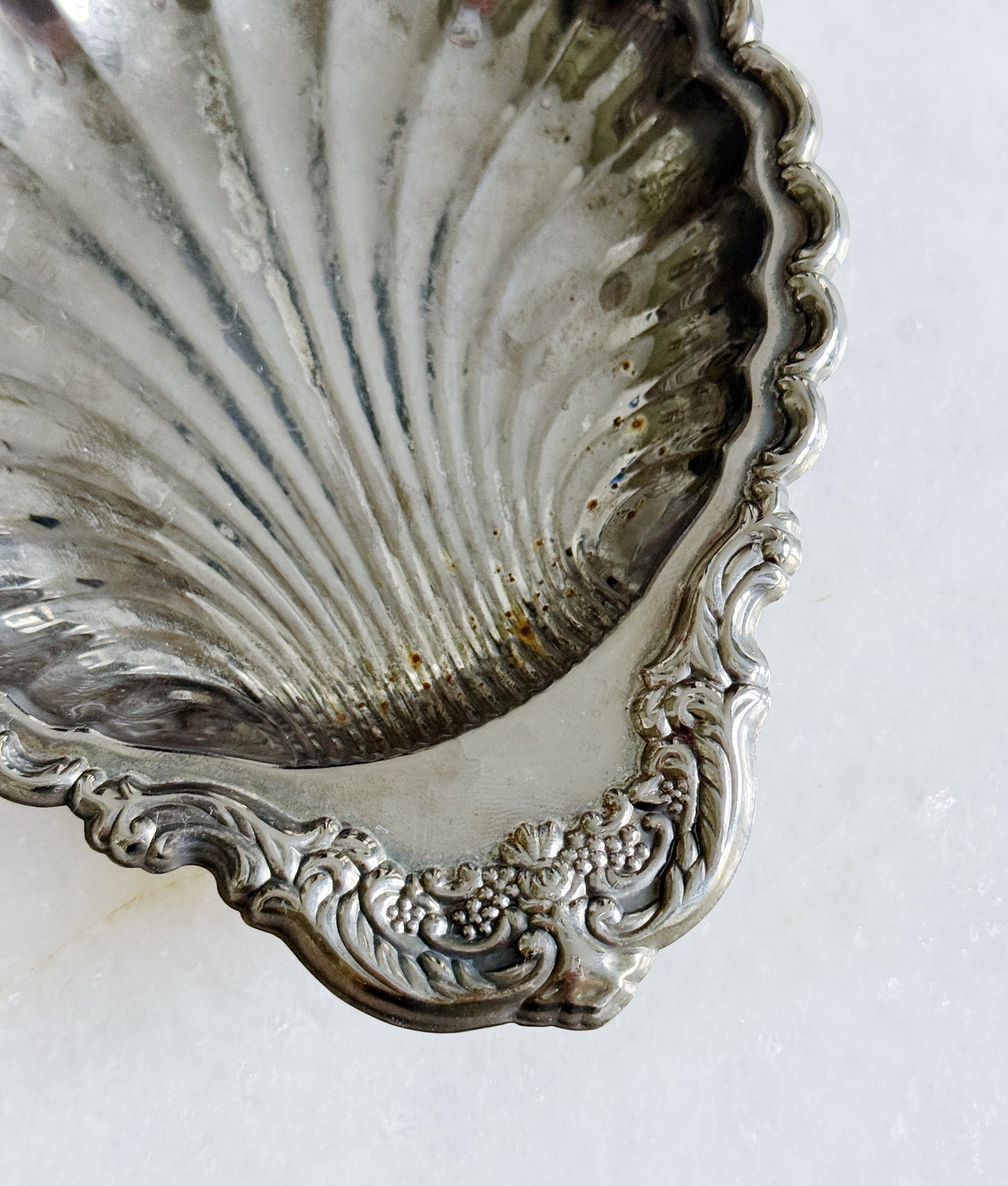 Vintage Silver Scalloped Shell Dish