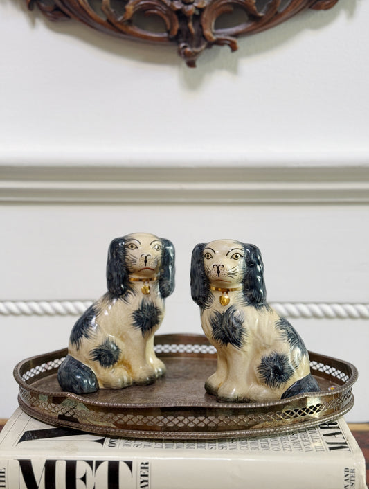 Set of Charcoal Gray Staffordshire Dogs