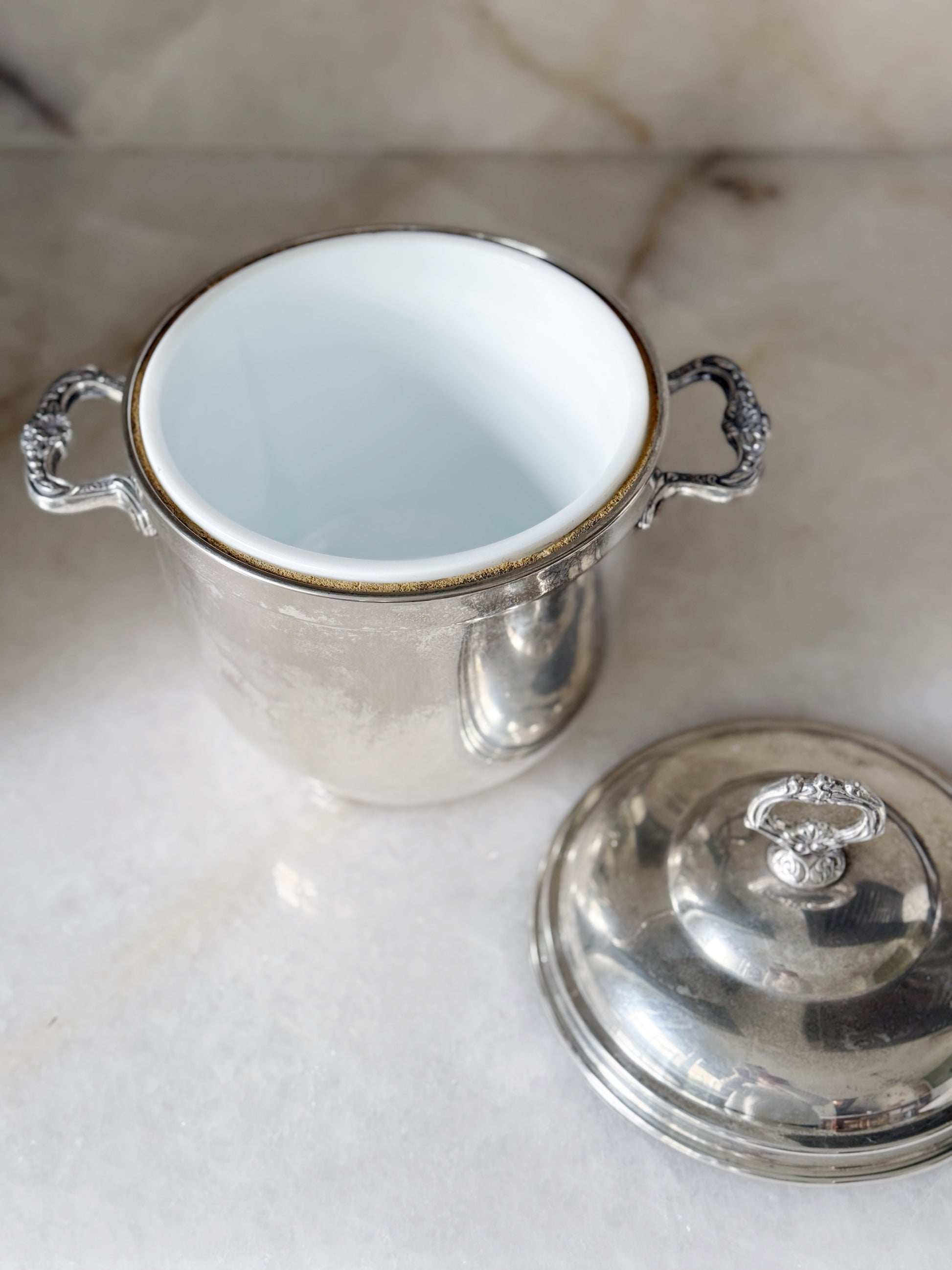 Vintage Silver Insulated Ice Bucket