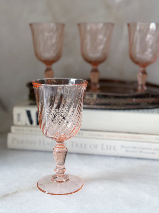 Vintage pink wine glasses 