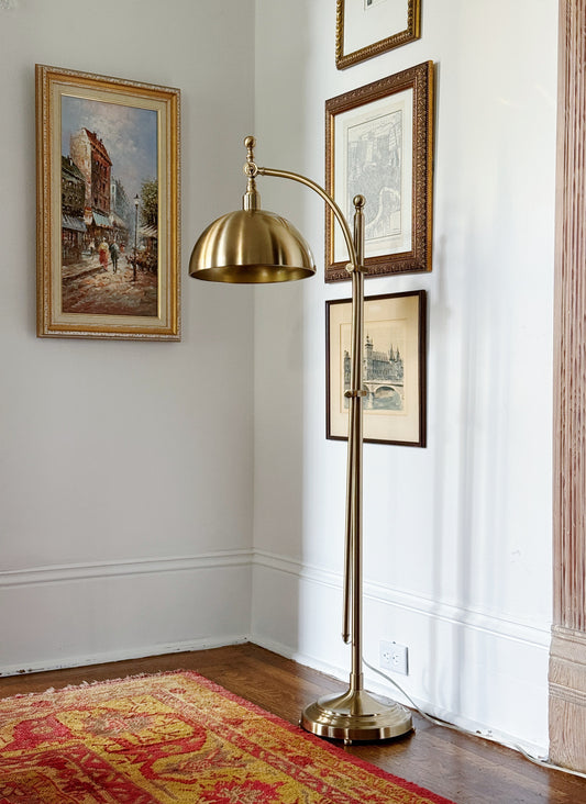 Brass Library Floor Lamp