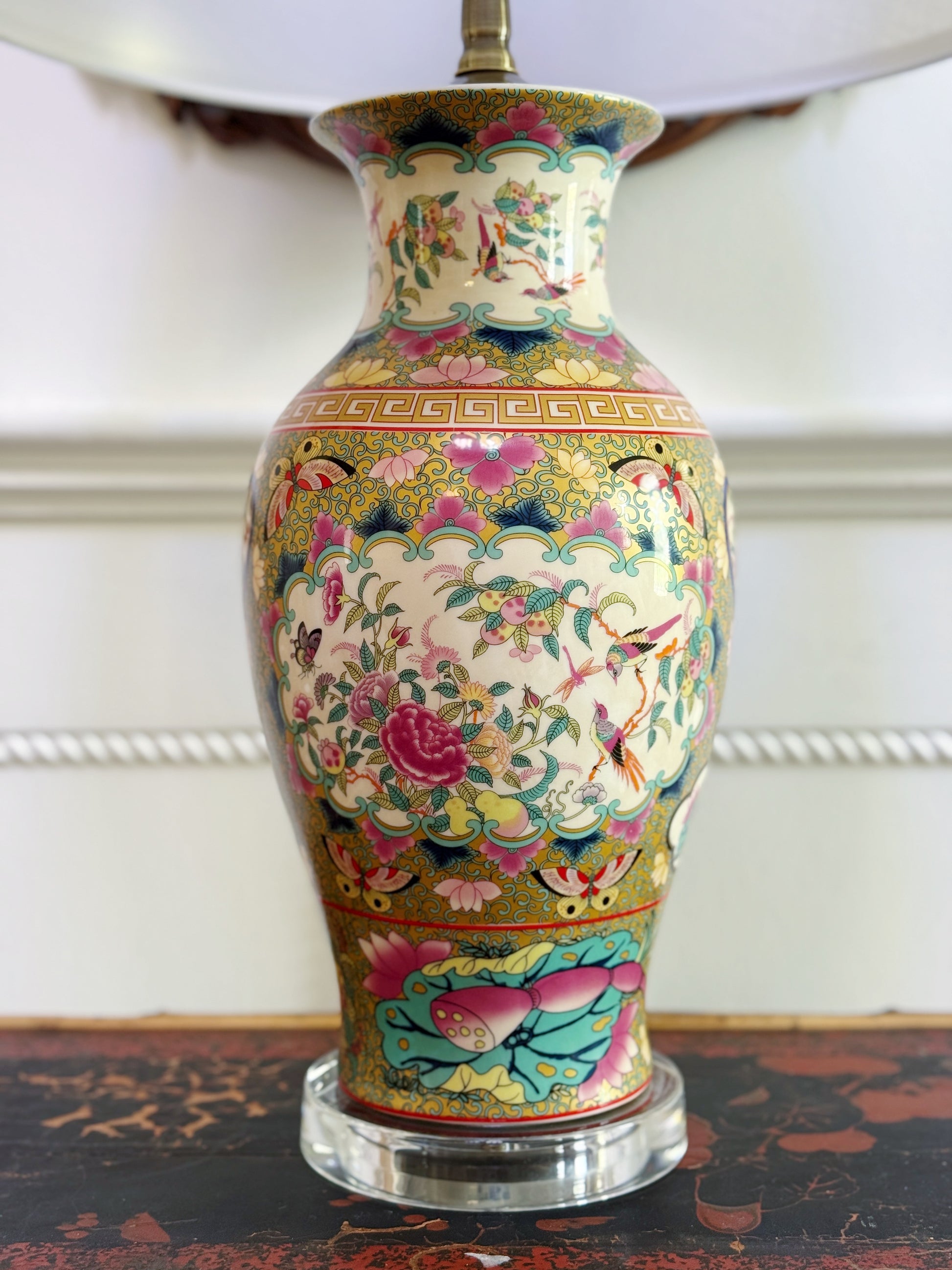 Decorative vase with floral patterns on a white background