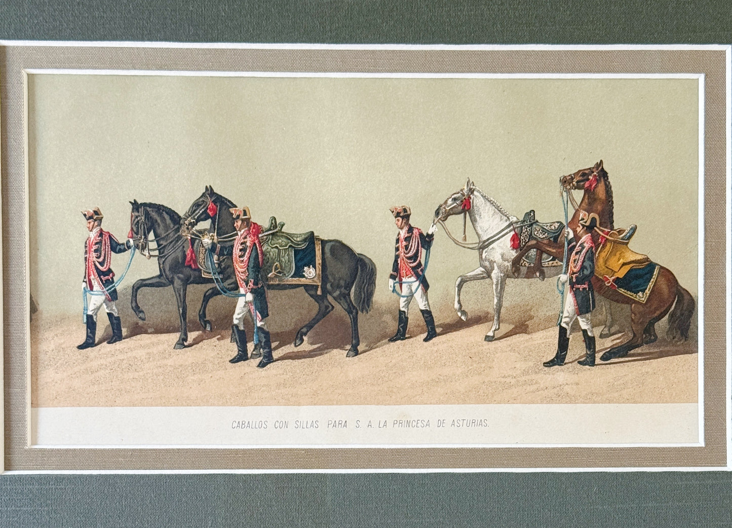 Vintage Framed Spanish Equestrian Prints, Set of 2