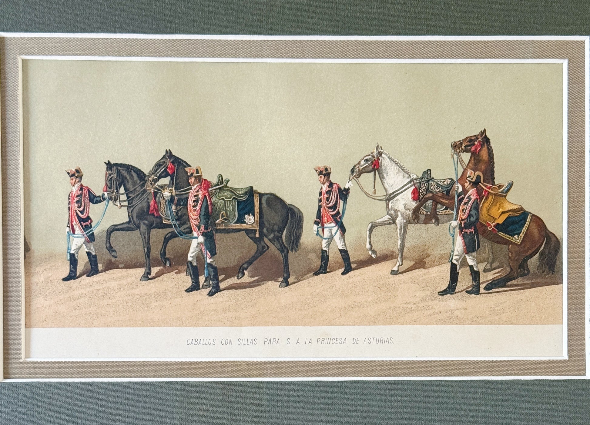 Vintage Framed Spanish Equestrian Prints, Set of 2