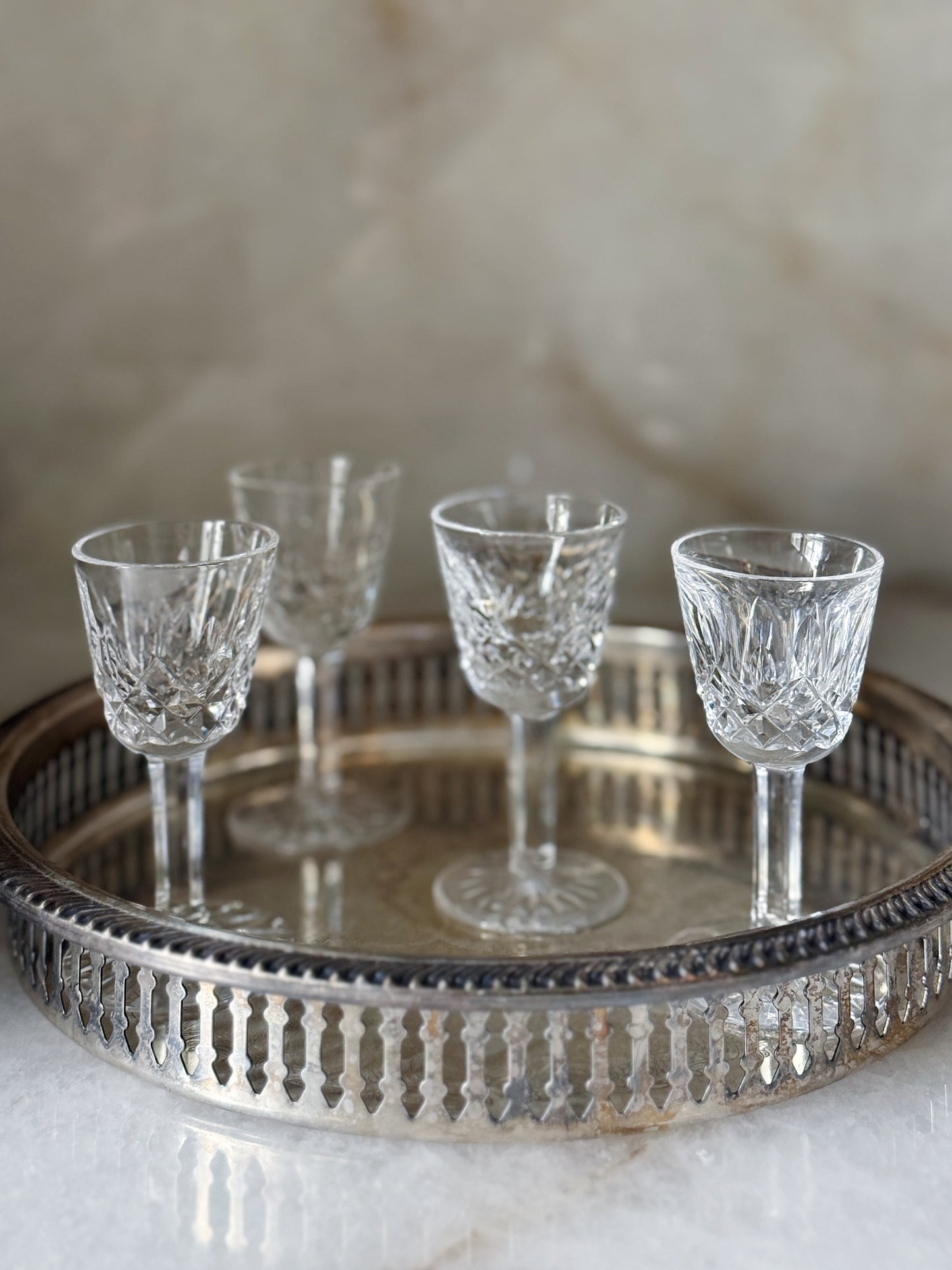Vintage Waterford Lismore Crystal Cordial Glasses – Set of 4