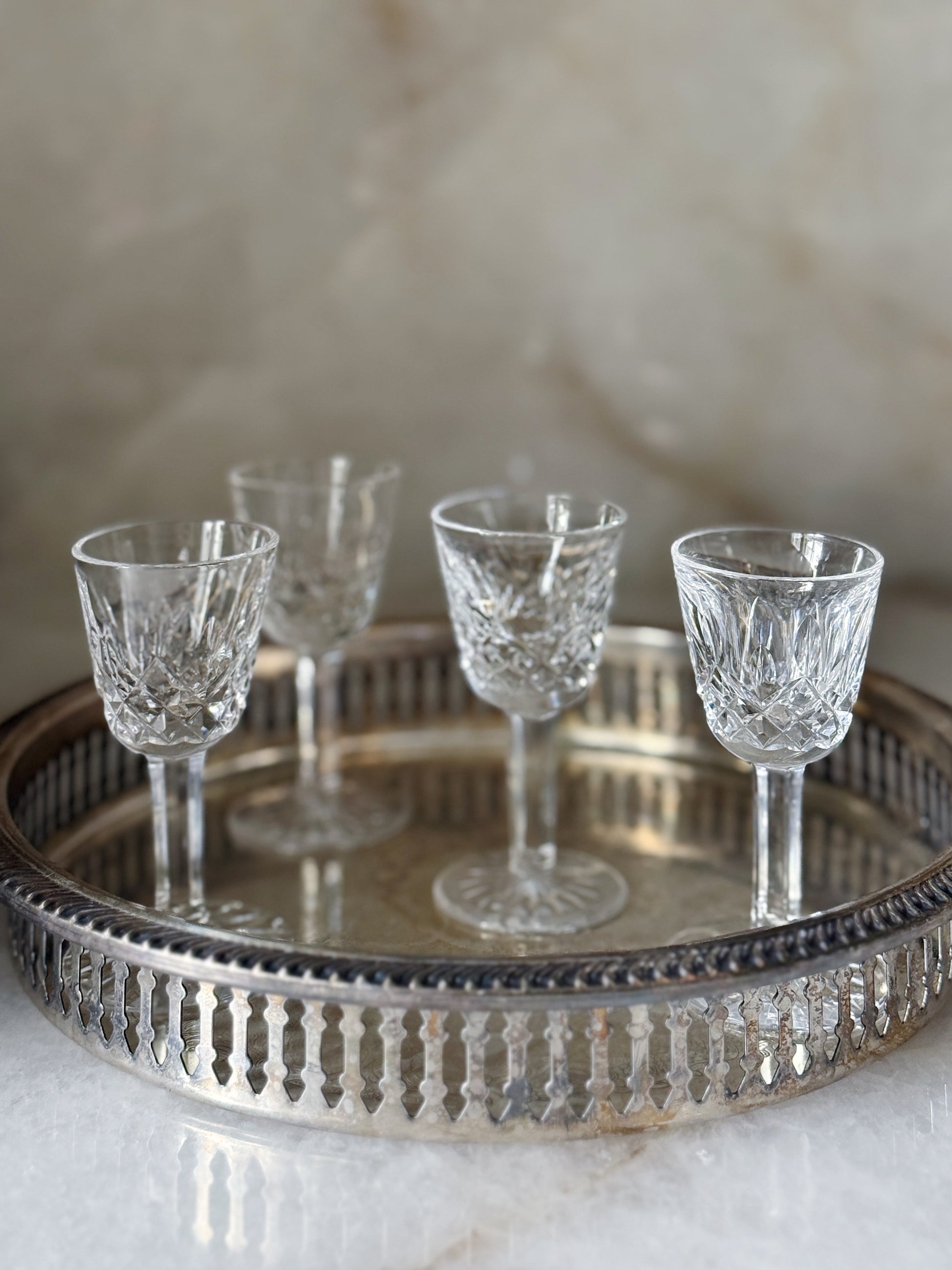 Vintage Waterford Lismore Crystal Cordial Glasses – Set of 4