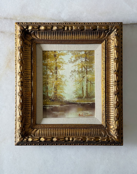 Vintage Framed Fall Landscape Oil Painting