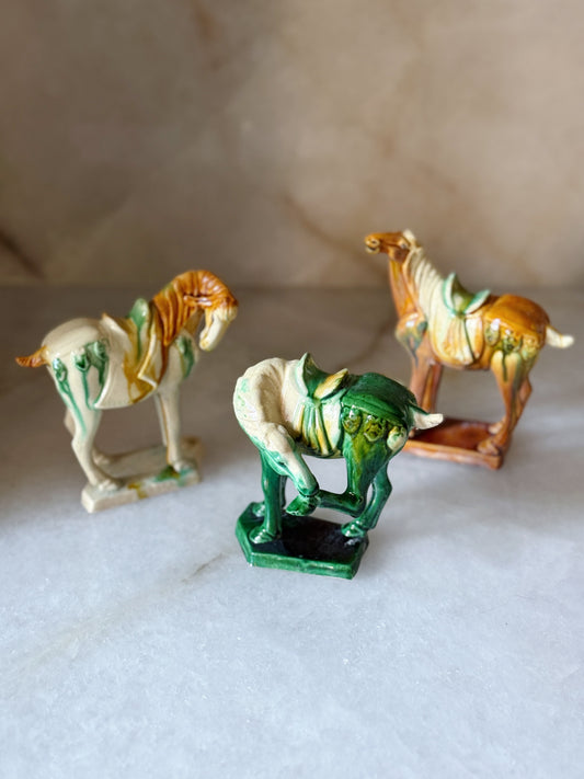 Trio of Ceramic Horse Figurines 