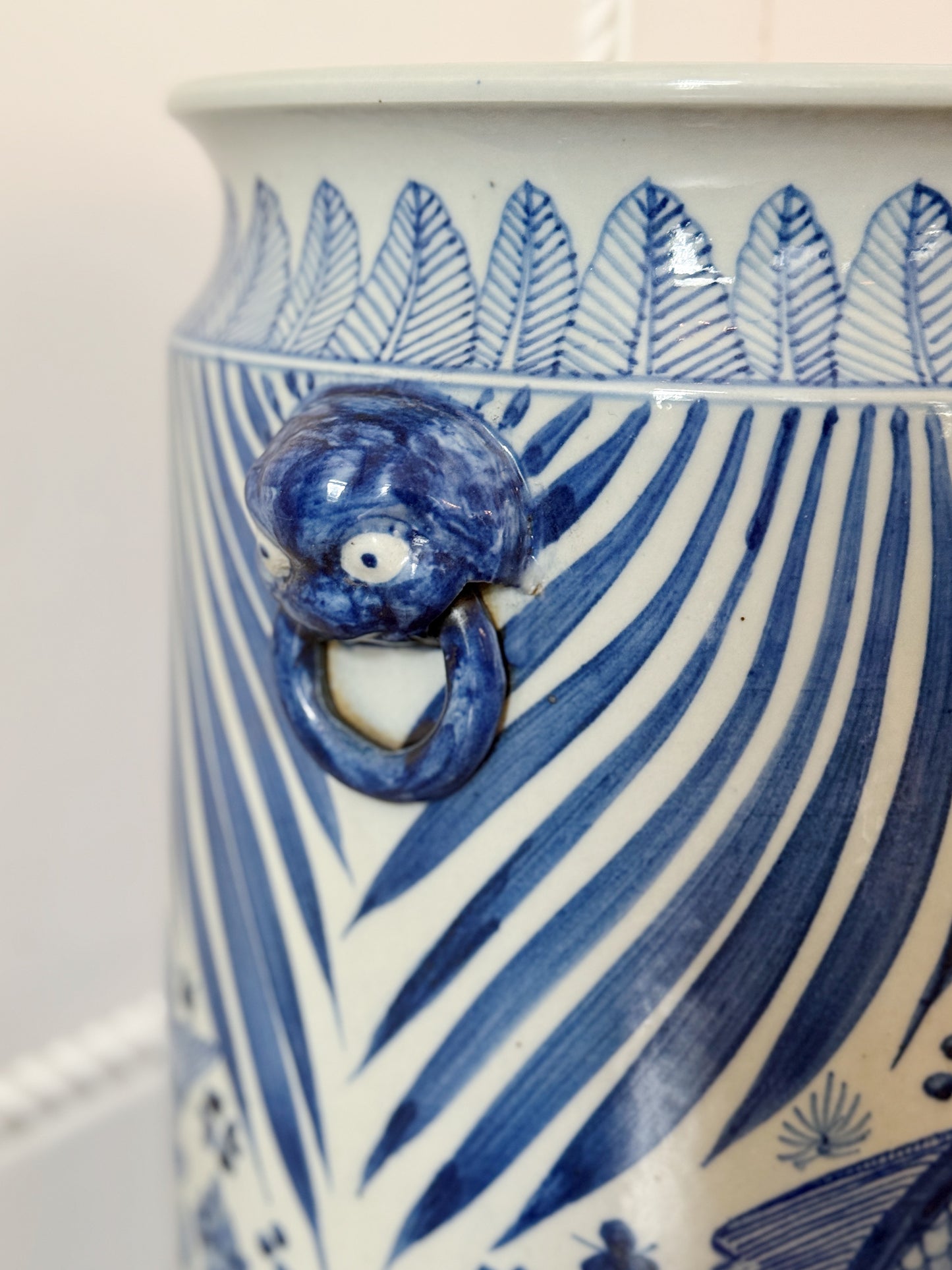 Blue & White Hand Painted Umbrella Stand