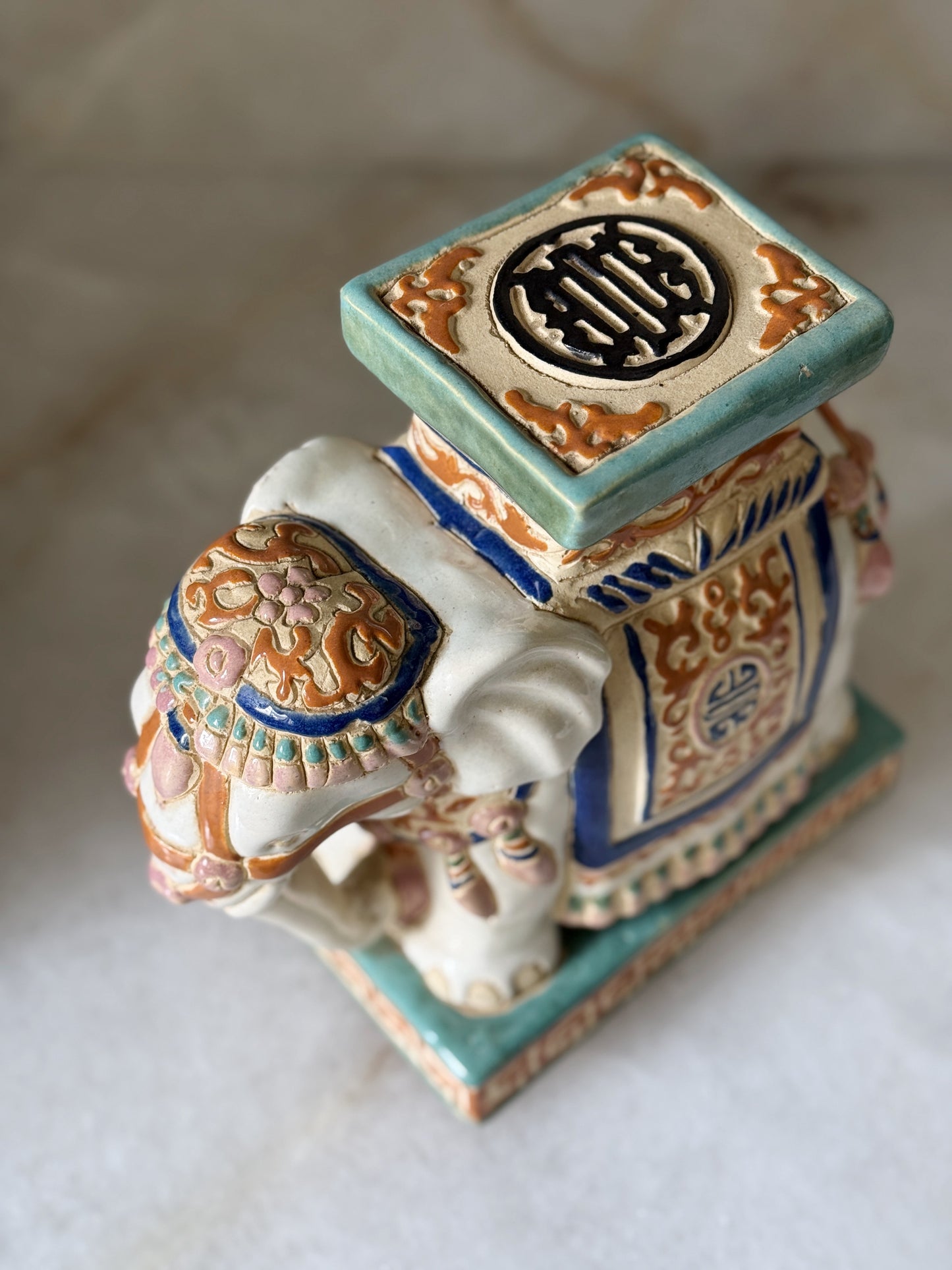 Vintage Ivory Elephant Plant Stand