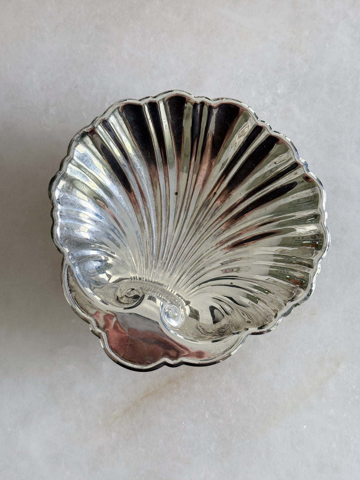 Vintage Silver Footed Small Shell Dish