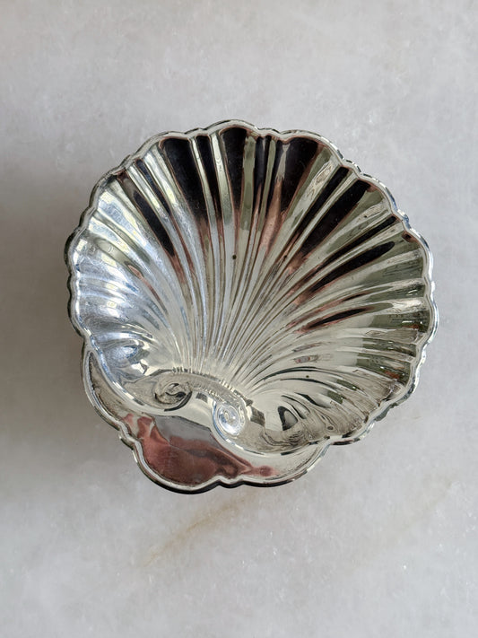 Vintage Silver Footed Small Shell Dish