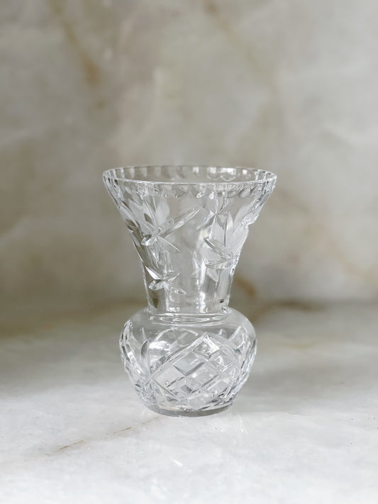 vintage crystal pinwheel vase 