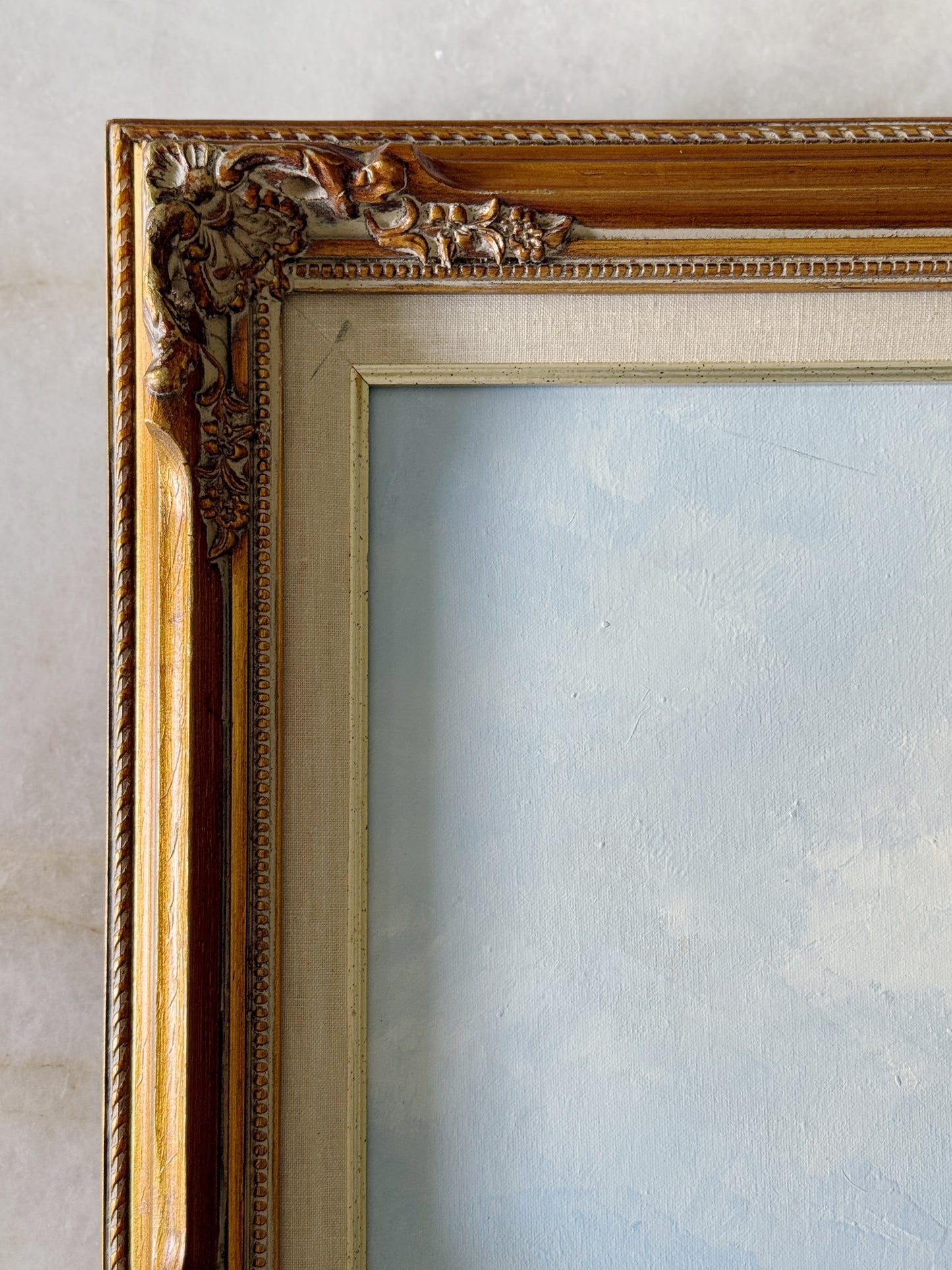 Vintage Framed Oil Painting - Victorian Seaside
