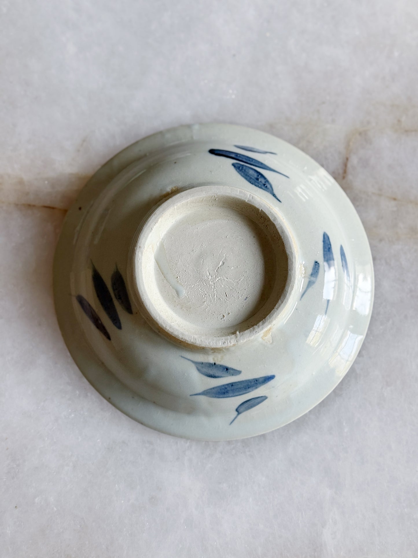 Blue & White Porcelain Dish - Peony Floral
