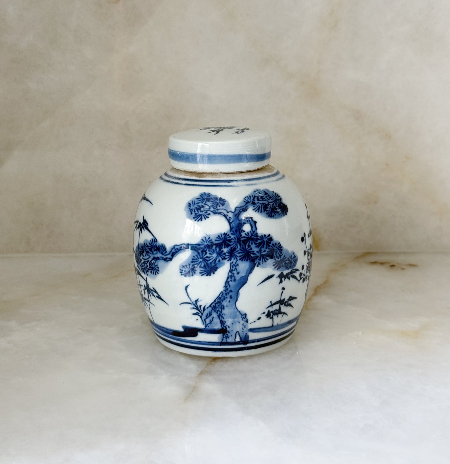 Petite Blue & White Chinoiserie Ginger Jar | Three Friends Motif