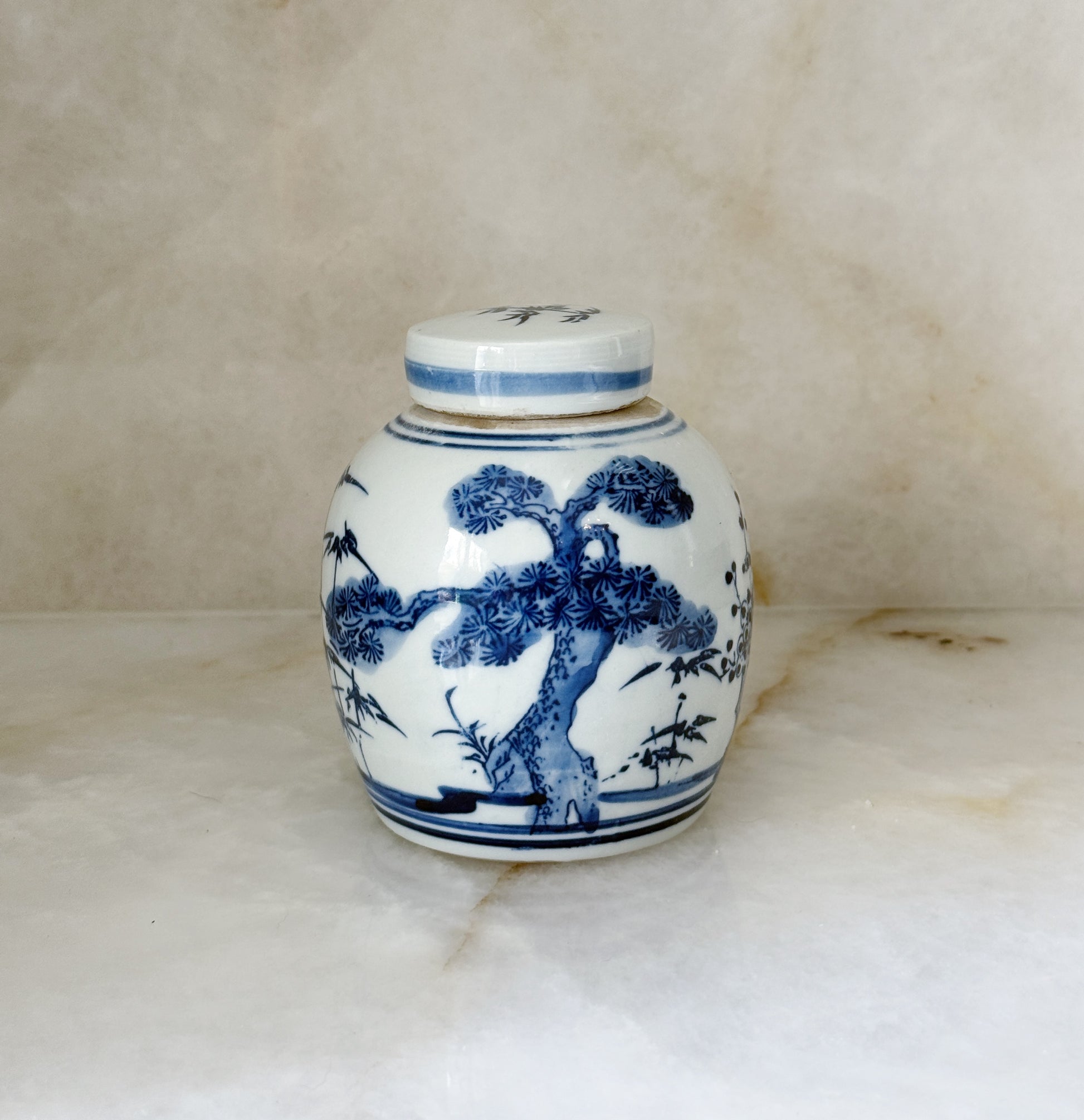 Petite Blue & White Chinoiserie Ginger Jar | Three Friends Motif