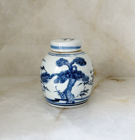Petite Blue & White Chinoiserie Ginger Jar | Three Friends Motif