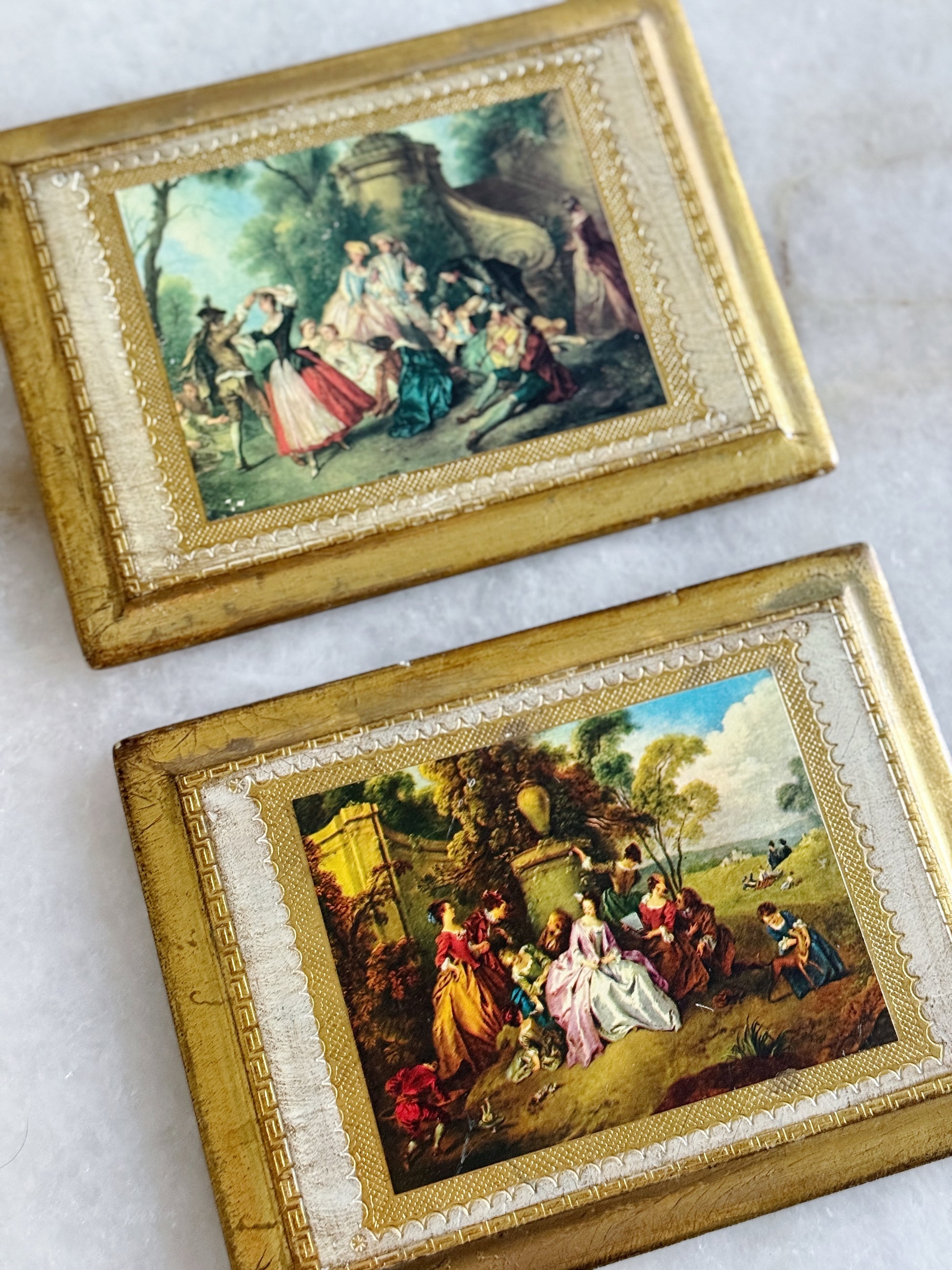 Pair of Vintage Italian Florentine Wall Plaques