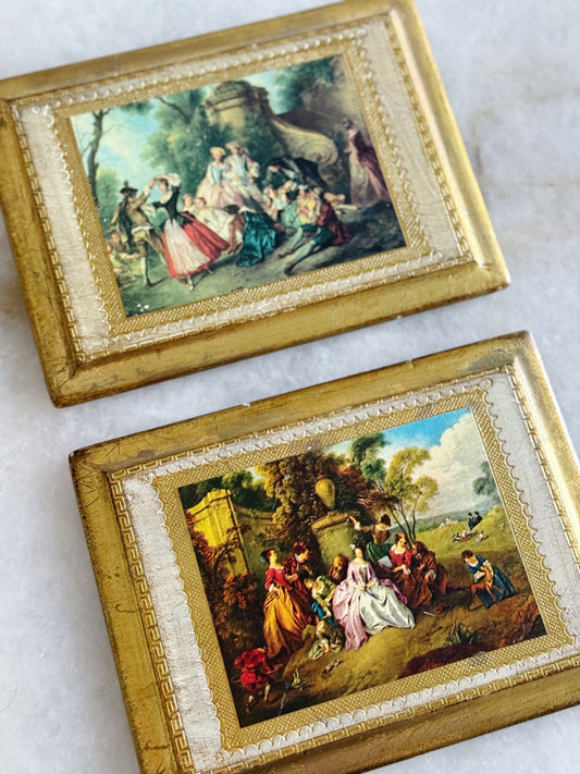 Pair of Vintage Italian Florentine Wall Plaques