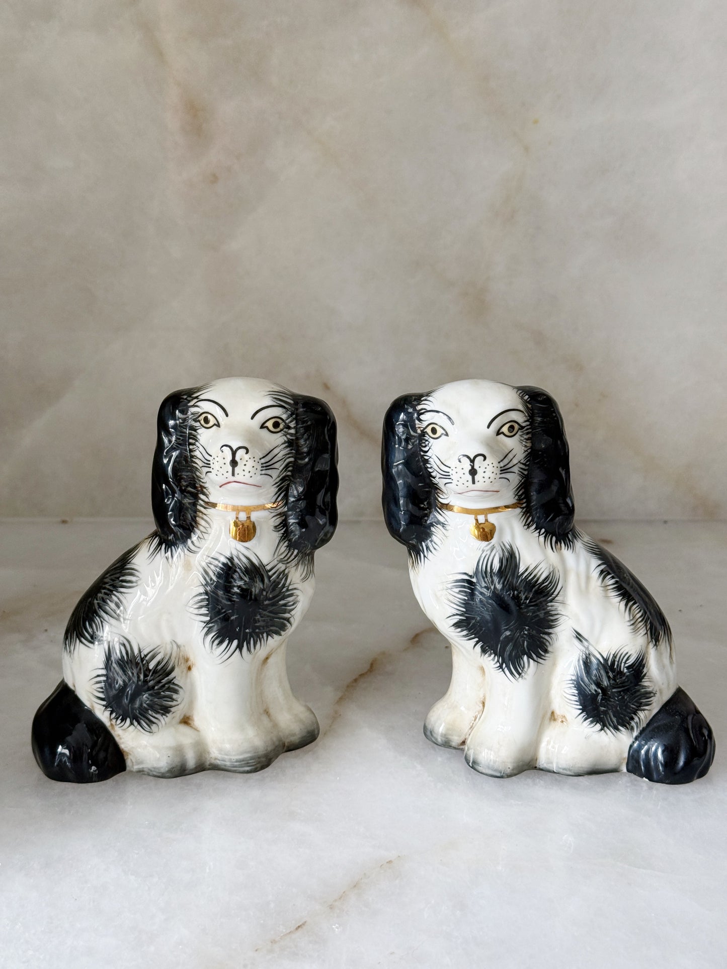 Black & White Staffordshire Dog Figurines – Pair | Traditional Decor