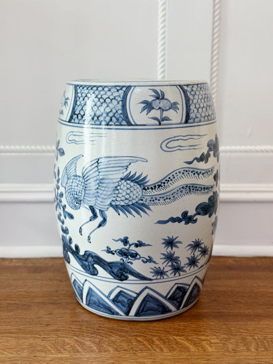 Blue & White Porcelain Pheasant Garden Seat