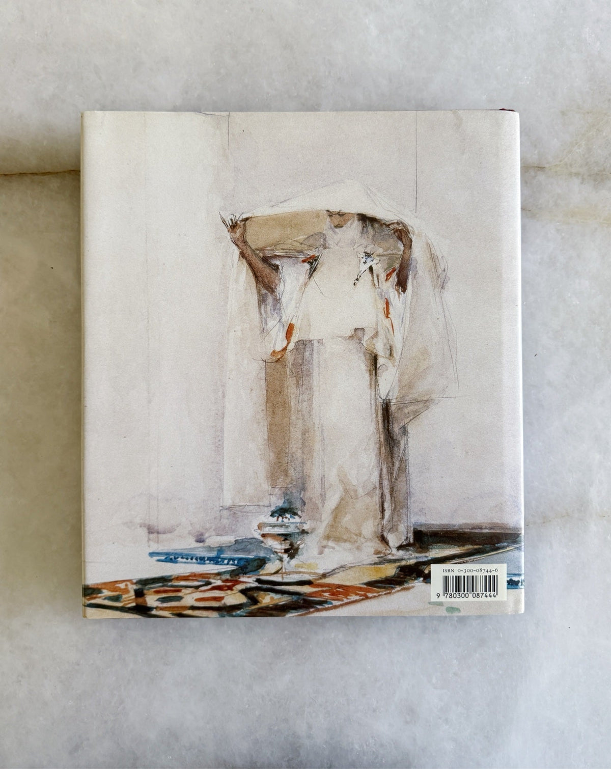 Back cover of the Sargent book with a watercolor study