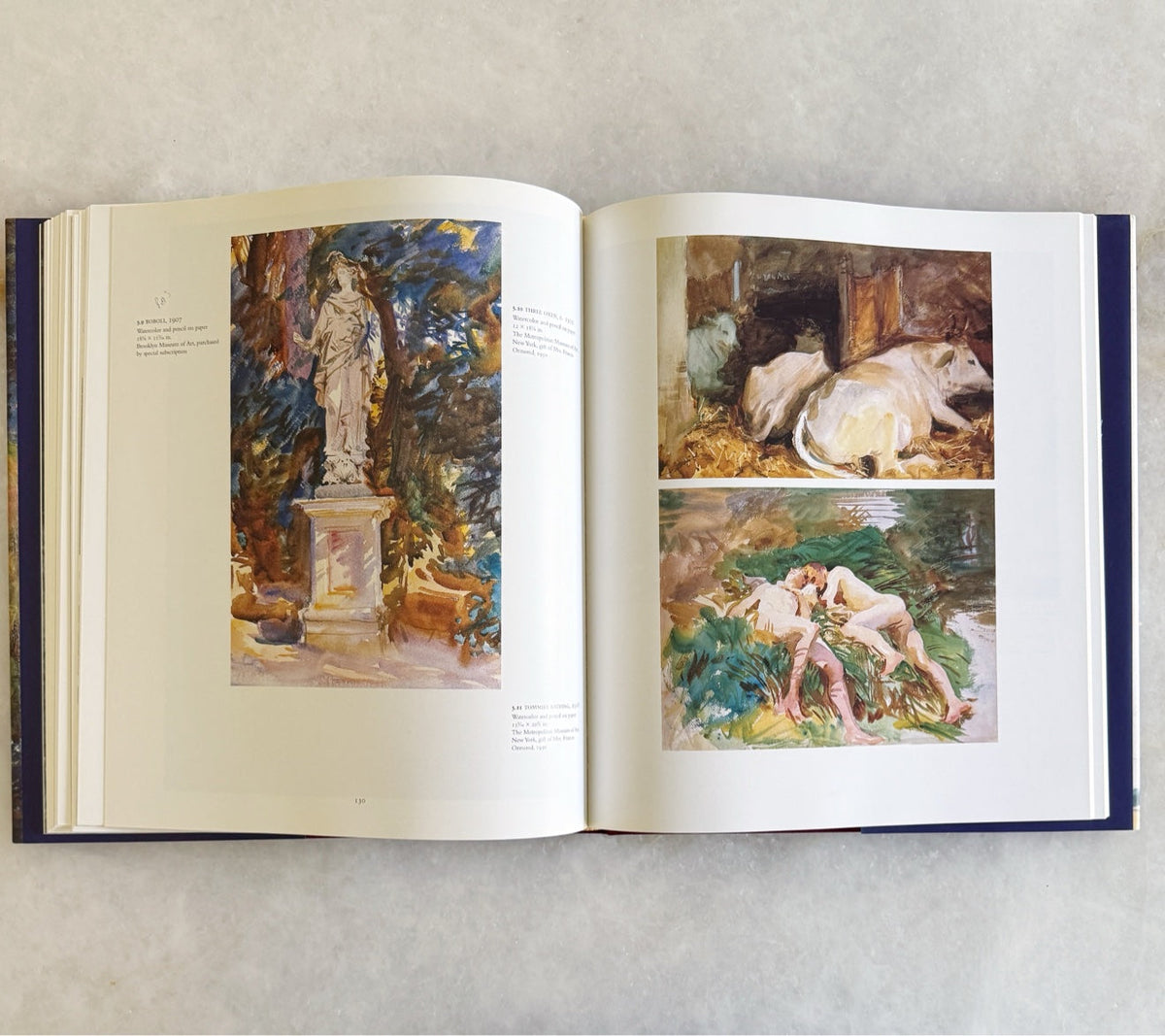 Interior pages showing Sargent watercolors