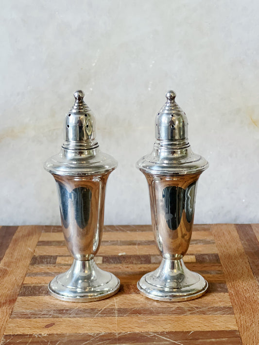 Vintage sterling silver salt and pepper shakers 
