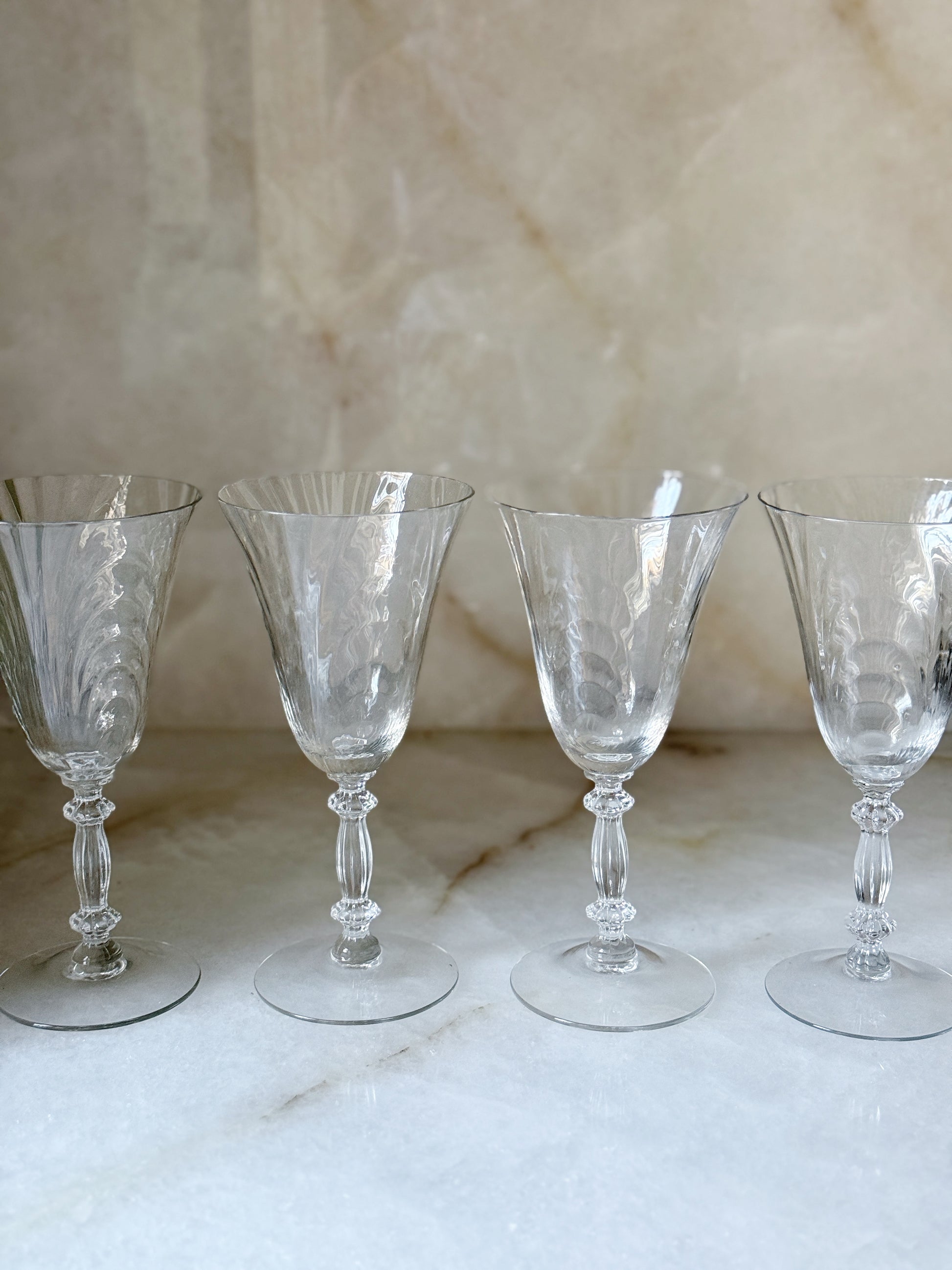 Vintage Glass Wine Goblets