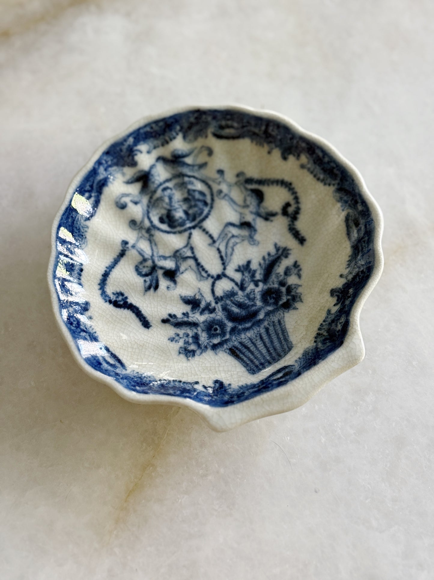 Blue & White Porcelain Shell Tray